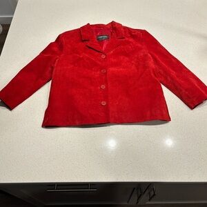 Garson | Suede Genuine Leather Red Jacket, Size PL